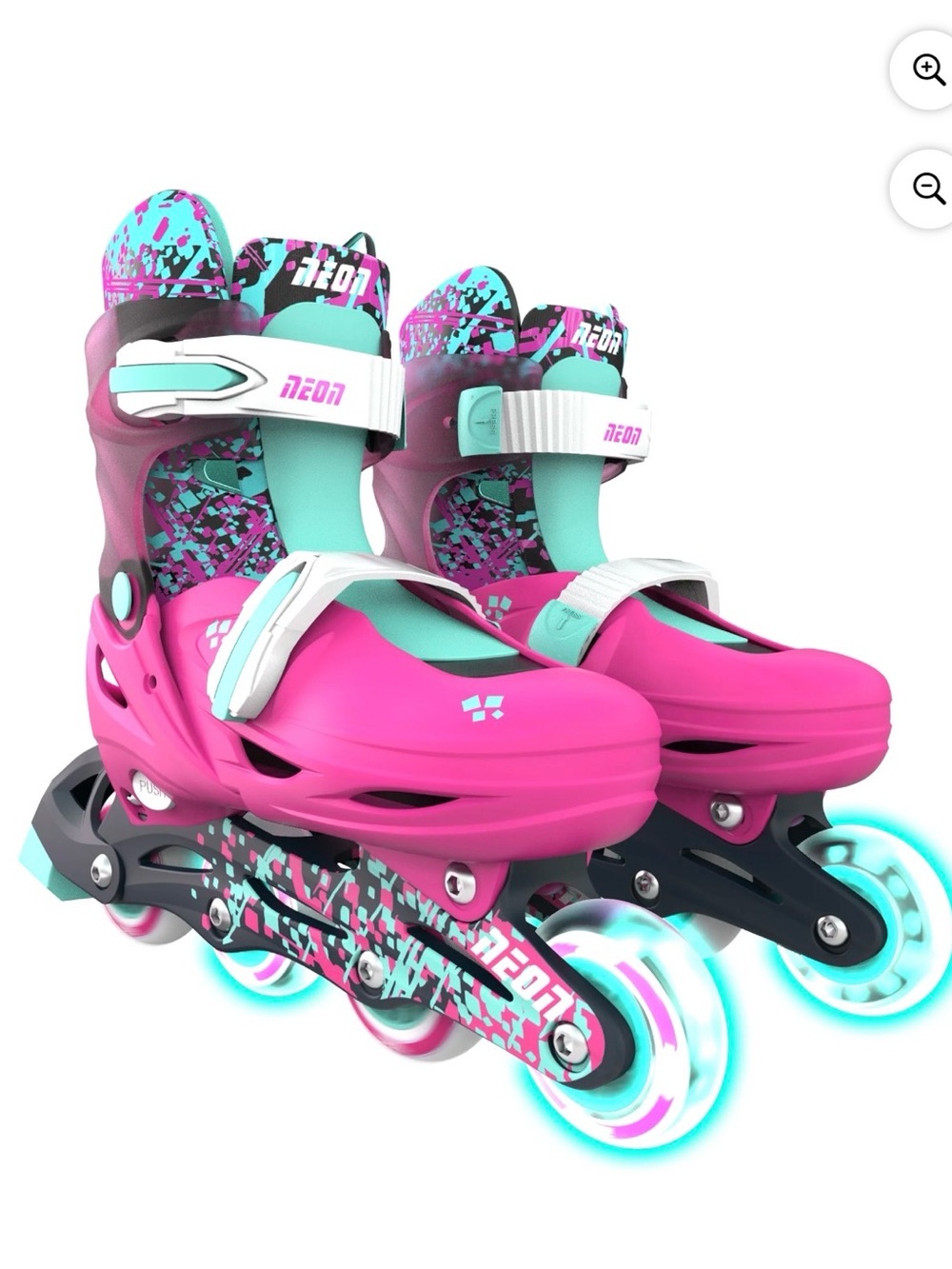 Neon Lytes Adjustable Kids Inline Skates - Roller blades - Pink & Teal